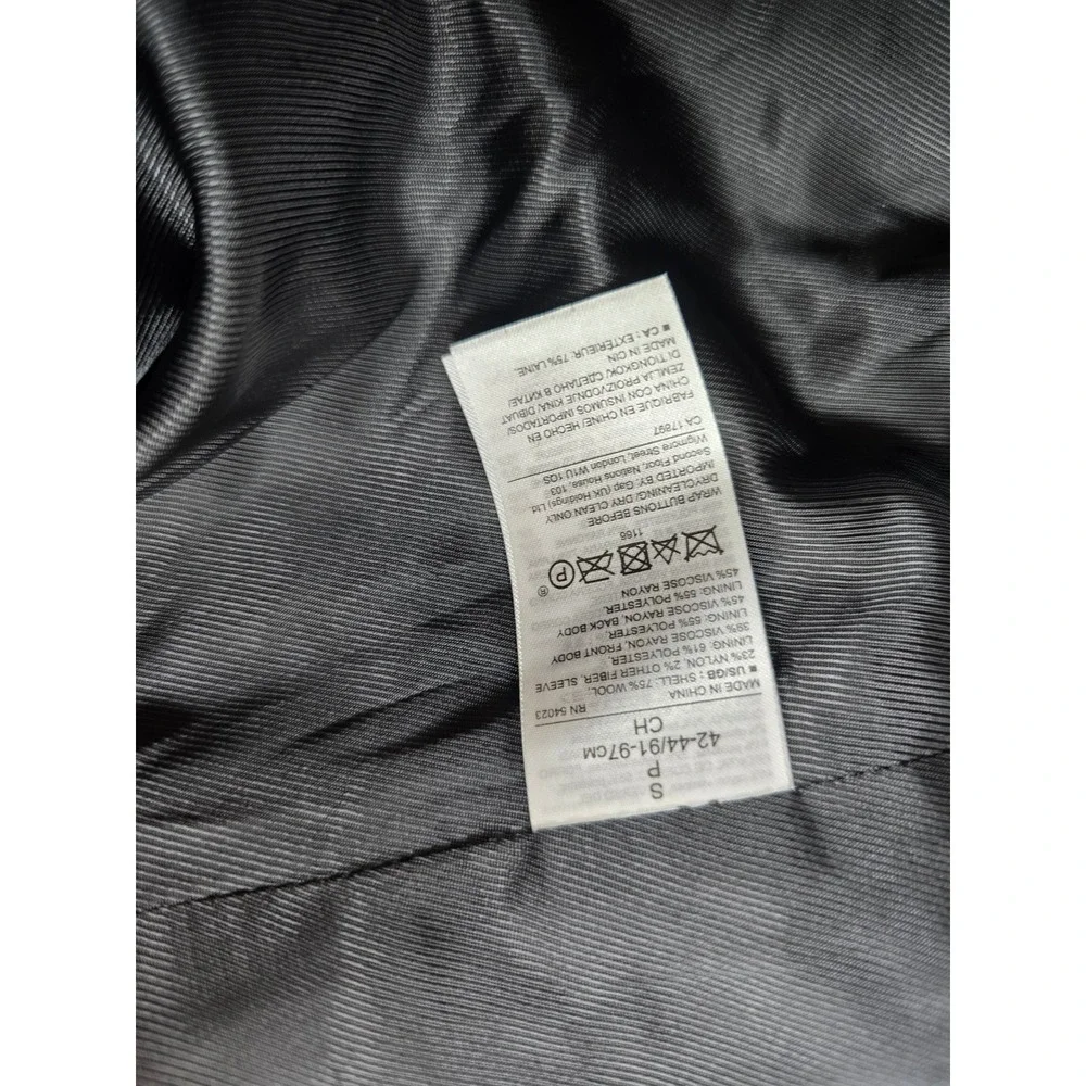 Banana Republic Overcoat Mens Small Gray Wool Italian Fabric Mario Bellucci